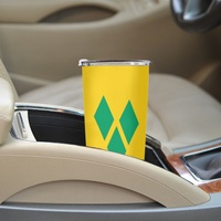 Gobelet isotherme en acier inoxydable de 20 oz avec drapeau national de Saint-Vincent-et-les-Grenadines, motif personnalisé, pour le bureau et la maison