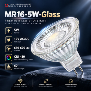 ไฟสปอตไลท์ LED MR16 หลอดไฟสปอตไลท์แก้ว 5W AC/DC 12V 650-670LM ไม่กระพริบ  มุมลำแสง 60 องศา SMD 2835 - Product Image 1