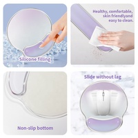 Ensemble de tapis de souris en gel de silicone transparent avec repose-poignet, dégradé arc-en-ciel, couleur personnalisée, imprimé UV, petite taille, pour usage au bureau, élégant
