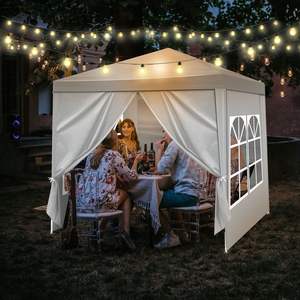 Gazebo plegable para exteriores DB de 6.5x6.5 pies con 4 paredes laterales, 2 puertas, 2 ventanas y tela de PE para bodas y fiestas. - Product Image 4