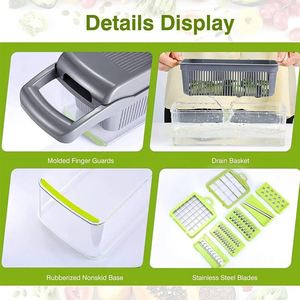 Multifunctional PP Plastic <b>Vegetable</b> <b>Chopper</b> Popular Cross-Border Kitchen Home Slicer for Potato Cucumber Fruit - Product Image 3