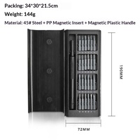 Kit de tournevis magnétique 25-en-1 avec poignée en alliage d'aluminium isolée, embouts Phillips/plates, pour réparation de téléphones, outil de précision