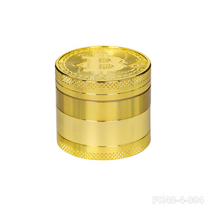 HONEYPUFF Broyeur d'herbes sèches rond en alliage de zinc doré 40 mm, ensemble de broyage magnétique 4 pièces PH40-4-004 - Product Image 6