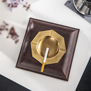 Cendrier en laiton haut de gamme, style européen, <span class=keywords><strong>maison</strong></span>, table basse, cendrier doré, hôtel, cendrier personnalisé - Product Image 3