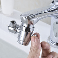 Robinet de salle de bain en cuivre Hongdec à double fonction avec aérateur, design moderne, rotation à 360 degrés, économiseur d'eau, pulvérisateur à bulles pressurisé