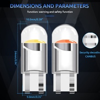 KEVANLY COB LED Auto T10 W5W WY5W 168 501 Nouvelle ampoule de plaque d'immatriculation de voiture, lumière de stationnement, lumière latérale de porte, ampoule d'instrument