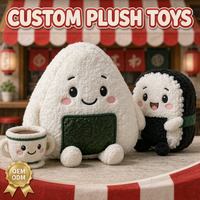 Jouets en peluche personnalisés Sushi OEM ODM, boules de riz, algues, tasses à thé en peluche, vente en gros, cadeau