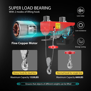 Alat Angkat Listrik 110V 1320 Lbs dengan Kontrol Jarak Jauh Nirkabel, Kawat Baja Berlapis Seng dengan Saklar Penghenti Darurat - Product Image 4