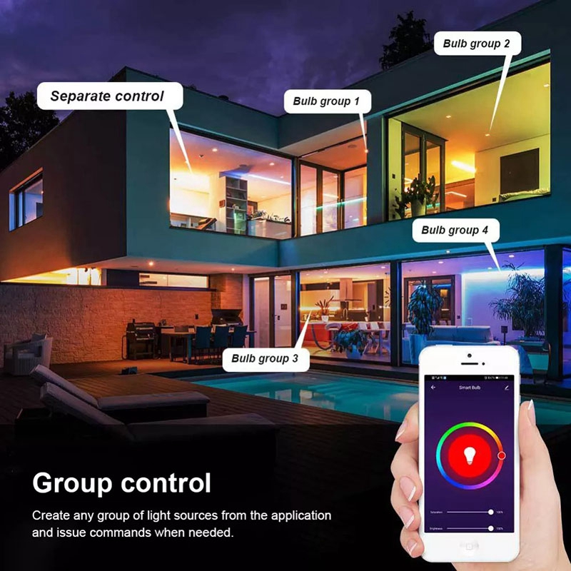 Hands-free voice control Just control your smart bulb by voice to turn on/off, dim/brightento adjust the light color.