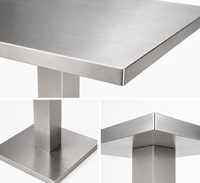 Table ronde en acier inoxydable pour salle à manger de restaurant