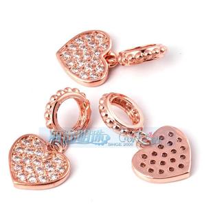 Bracelet à bricoler Collier Cuivre Plaqué Or Zircon Étincelant Accessoires Or Rose Argent Or Arbre Coeur Flocon de Neige Pendentif - Product Image 5