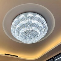 Lustre en cristal K9 rond à 3 étages, éclairage de plafond personnalisé de luxe pour salle de banquet, restaurant, hôtel
