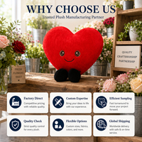 Jouet en peluche personnalisé OEM ODM, 20 cm, Kawaii, cœur rouge, yeux scintillants, en velours côtelé, jouets en peluche brodés doux pour enfants, cadeau de la Saint-Valentin