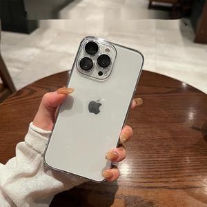 Ốp lưng trong suốt thiết kế sang trọng cho <span class=keywords><strong>iPhone</strong></span> 15 14 13 Pro Max, chống xước, tùy chỉnh, kèm bảo vệ camera - Product Image 4