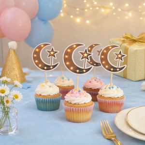 Star Moon <b>Paper</b> Cake Picks Disposable Dessert Topper Picks for Cake <b>Decorating</b> <b>Party</b> Supplies - Product Image 3