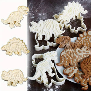 Juego de moldes para galletas de dinosaurios jurásicos, 3 juegos de moldes para cortar galletas con forma de espada, dragón, tiranosaurio rex y triceratops. - Product Image 2