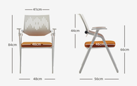 Vente en gros Chaise d'entraînement ergonomique ventilée avec accoudoirs réglables et coussin orange pour salle de formation Salle de conférence