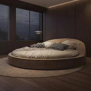 <span class=keywords><strong>Letto</strong></span> a Castello <span class=keywords><strong>Rotondo</strong></span> Contemporaneo Italiano in Velluto, Struttura in Legno, Stile Francese di Lusso, Assemblabile e Regolabile - Product Image 4
