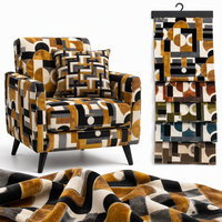 Tissu en velours jacquard 480 g/m² pour canapé, tissu de canapé à poils coupés de haute qualité