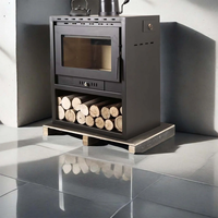 Fabricante JingXin, calentador moderno para interiores para el hogar, pequeño horno de pellets de aserrín, estufa de leña de biomasa de hierro fundido, instalación independiente, Color negro