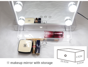 Soporte de mesa escritorio belleza tocador grande maquillaje organizador almacenamiento con bombilla Led espejo - Product Image 2