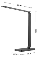 Lampe de table à LED avec chargement sans fil Lampe de bureau pour les yeux Port USB à commande tactile à intensité variable pour bureau à domicile