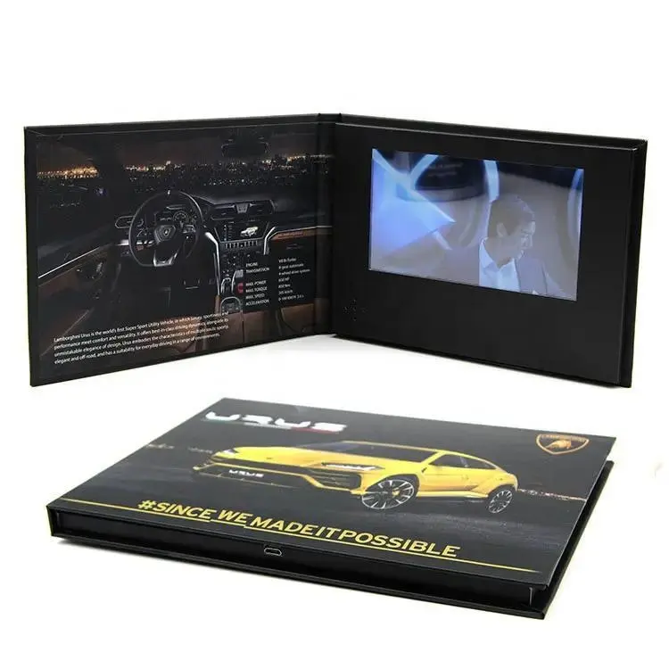 Aangepaste Promotionele Lcd Digitale Video Boek 2.4 4.3 7 10 Inch LCD-Scherm A4 Video Brochure A5 Lcd Video Wenskaart