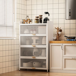 Meuble de cuisine mural multi-niveaux en métal avec <span class=keywords><strong>porte</strong></span> <span class=keywords><strong>coulissante</strong></span> pour la maison, servant de buffet et de rangement pour vaisselle - Product Image 3