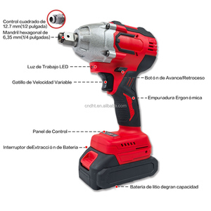 <span class=keywords><strong>Clé</strong></span> <span class=keywords><strong>à</strong></span> chocs sans fil <span class=keywords><strong>à</strong></span> couple élevé, outil électrique sans balais pour le bricolage, avec deux batteries au lithium pour le serrage de boulons lourds - Product Image 2