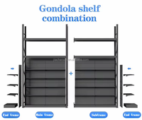 Étagères gondoles métalliques réglables sans boulons, double face, robustes et écologiques pour l'entreposage en entrepôt et en supermarché