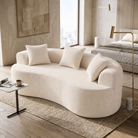 Canapés modulaires incurvés écologiques modernes avec revêtement en chenille et dossier rembourré en tissu pour petit appartement, salon, villa, hôtel