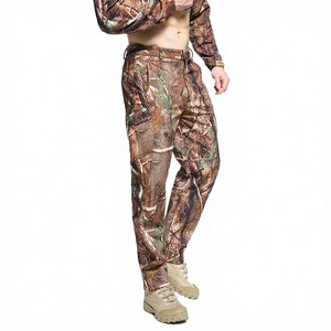 Men Camouflage Cargo <b>Pants</b> Breathable Outdoor Casual Drawstring Waist Straight Fit - Product Image 2
