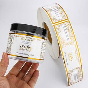 Etiquetas Personalizadas para Frascos de Crema Corporal Esther, Impresión en Lámina Dorada, Etiquetas Rectangulares Autoadhesivas de Papel para Envases de Cosméticos - Product Image 1