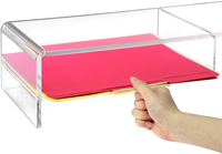 Étagère d'organisation de plate-forme robuste à 2 niveaux personnalisée support en acrylique transparent pour écran d'ordinateur
