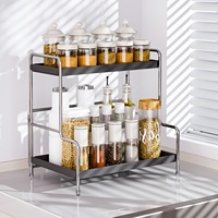 Comptoir fer cuisine assaisonnement organisateur debout station de café organisateur 2 niveaux pliable étagère à épices