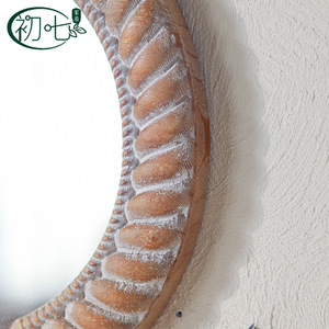 Espejo de Pared con Marco Blanco, Estilo Rústico, Espejo de Maquillaje para Baño - Product Image 3