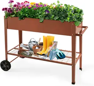 Fioriera rialzata con gambe letto da giardino rialzato per esterni su ruote giardinaggio per piante da fiori per piante da giardino