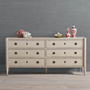 <span class=keywords><strong>Commode</strong></span> à 6 tiroirs en <span class=keywords><strong>bois</strong></span> <span class=keywords><strong>massif</strong></span> style campagne française, finition vieillie, pour chambre et entrée - Product Image 1
