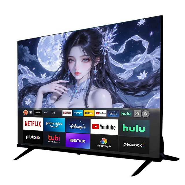 China Electronics Market Manufacturer 24 32 43 50 55 65 75 85 100 110 Inch Borderless TV 4K UHD Television QLED TV
