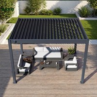 Système de toit à lamelles motorisé bioclimatique de luxe sur mesure, nouveau design, pergola en aluminium motorisée pour villa et patio