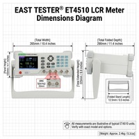 Medidor LCR Digital ET4510 de 100kHz, Alta Precisión, 0.2% de Exactitud, Probador de Componentes ESR DCR, Medidor LCR de Banco para Laboratorio