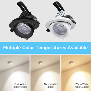 Hiện đại 20W 30W 40W <span class=keywords><strong>LED</strong></span> Gimbal Downlight nhúng voi thân cây đèn trần cho Gallery Mall cửa hàng triển lãm chiếu sáng lịch thi đấu - Product Image 3