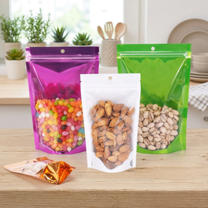 Factory Direct Aluminum <b>Foil</b> Stand up Pouch with Clear <b>Window</b> Ziplock Resealable Food Packaging Bag for Pet Food Candy & Gift - Product Image 1