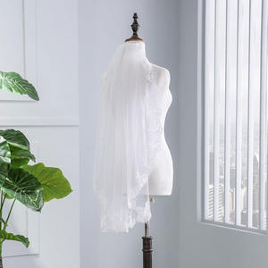 कंघी के साथ एक स्तरीय दुल्हन लघु पर्दा फीता शादी पर्दा फीता एज घूंघट शीतल tulle - Product Image 3