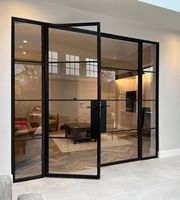 Portes françaises doubles en aluminium et verre pour buanderie, prix de gros ALUFRONT
