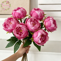 2 Tangkai Bunga Peony Sutra Buatan, Bunga Artifisial Cina, Dekorasi Meja Ruang Tamu, Pernikahan, Festival