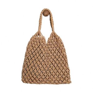 Mini sac en paille tressée brodé, sacs de plage d'été grands à porter à l'épaule, sac à main Cristiane Stampa Donna - Product Image 1
