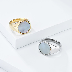 แหวนฝังเปลือกเหล็กไทเทเนียมสำหรับนิ้วชี้ แบบยูนิเซ็กส์ สวมใส่ได้ทุกวัน แบบฝังขอบ - Product Image 1