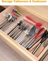 Bacs de rangement de bureau diviseurs tiroirs organisateur tiroirs de rangement en plastique séparateurs de vêtements empilables boîte de rangement de cuisine transparente