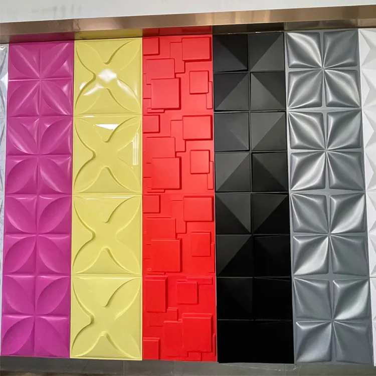 Nhà Máy Tấm Trang Trí Nội Thất Chất Lượng Cao Phòng Tắm 3d Panel Tường Pvc Hình Nền/Sơn Tường 3D Wall Panel